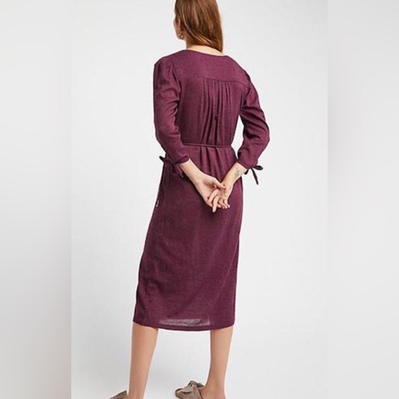 Free People | Zappora Endless Summer Wrap Midi Dress Womens size M Mulberry plum - Picture 6 of 10